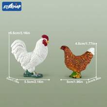 Realistic Farm Animal Figurines Toys Set, Plastic Learning Educational Playset Animal Themed Party Supplies For Easter Egg Birthday Christmas,Farm World - Pig, Goose, Chicken, Duck, Dairy Cow, Donkey, Water Buffalo, Sheep, Rabbit, Dog, Cat, Parrot Farm Animal Toys For Kids Girls Boys Ages 3+