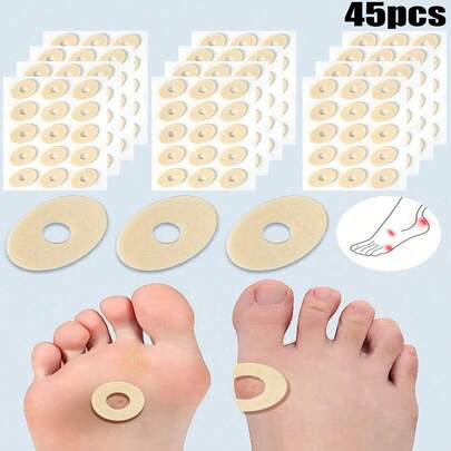45/30/15pcs Waterproof Self-Adhesive Corn Plasters With Foam Pads, Relieve Shoe Pressure Pain. Foot Pads, Blister Prevention Stickers, Callus Patches