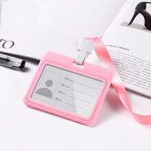 1pc/5pcs/10pcs/50pcs Ins Style Thick Vertical & Horizontal Card Holder, 11 Colors Lanyard ID Badge Holder, Suitable For Office, School, Mall, Work Etc. School Supplies,Back To School