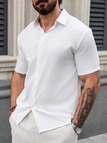 Men's Solid Casual Summer Short Sleeve Shirts