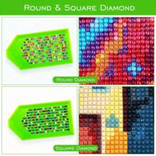 1 pieza Kit de pintura de diamantes redonda y sin marco de gran tamaño, kit de arte de diamante 5D con cristales de rhinestone artificiales completos para manualidades de principiantes, pintura de diamantes hecha a mano como decoración de pared del hogar o regalo, flor, 30*40cm/11.8*15.7in