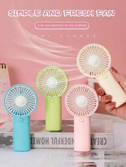 1pc Unisex Portable Mini Fan, Battery Operated Hand Held Cooling Fan, Simple & Fashionable Design, Natural Wind Feel, Rapid Cooling, Single Wind Speed, Comfortable Grip, Lanyard Design, Compact & Convenient, Suitable For Summer Outdoor Activities, Beach, Office, School, Dorms, Beach, Pool Parties And Everyday Use. Requires 2 AAA Batteries (Not Included)