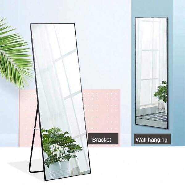 xMinimalistische Rahmen Standspiegel 150*40 cm, Ganzkörperspiegel mit Rahmen aus Aluminiumlegierung, Rechteck großer Wandspiegel für Schlafzimmer, Bad oder Garderobe