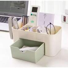 Organizador de maquillaje cosméticos multiusos escritorio baño 6 compartimentos 1 cajón caja joyero organizador cosmético maquillaje organización tocador compacto accesorios belleza práctico - Blanco - Ver 5
