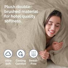 Cover Queen Size Set - Extra Soft Queen Size Duvet Cover 90 X 90 With 2 Pillow Shams - Hotel Luxury Easy Care And Fade Free W/ Zipper Closures & Ties - Breathable Bedding Set (Light Sage Green) - 13 - 混色米色(無被子) - 查看 3