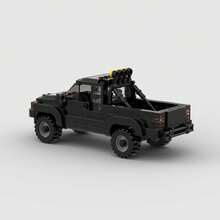 MIKEMENG Juguete de bloques de construcción de camión negro/rojo/blanco, kit de construcción de juguete MOC Modelo de carro, juguete de construcción de tecnología e ingeniería, juguete automotriz para niños y adultos, mejor regalo de coleccionista para Halloween, Navidad y cumpleaños - modelo - Ver 4