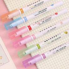 6 Sets Curve Design Markers, Lace Pens, Wavy Line Highlighters, DIY Outline Pens, Suitable For Handbook Design, Note-Taking, Drawing, And Professional Highlighting. Applicable For Office, School, Personal Planners, Creative Workshops, And Art Projects. Functional Writing Instruments For Diverse Users, Including Educators, Students, And Professionals.