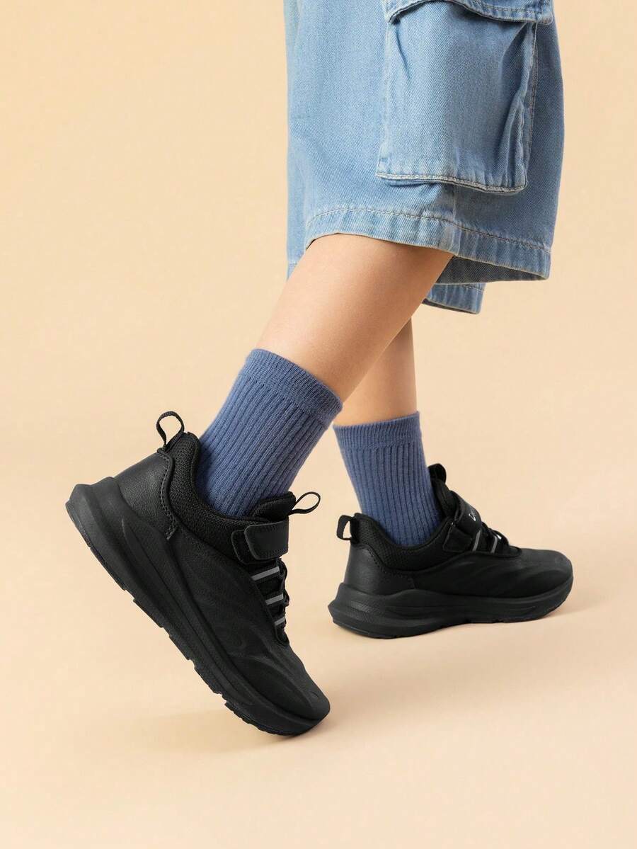 Sneakers Children's Sports Shoes Girls Boys Sneakers Waterproof Indoor Shoes Breathable Running Shoes Outdoor Fitness Shoes With  Fastener - 黑色 - 查看 1