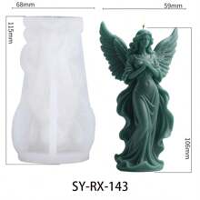 1pc 3D Mythical Wings Goddess Fragrance Candle Silicone Mould, DIY Soap, Fragrance, Plaster Decor, Home Accessories, Creative Gift, Reusable Silicone Mold