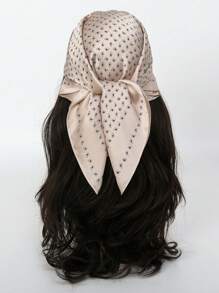 1 pieza Pañuelo cuadrado con estampado de cachemira para mujer, accesorio de moda adecuado para uso diario como diadema, corbata, pañuelo para el cuello con aspecto de seda