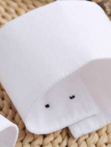 1 对可拆卸白色纽扣袖口，适合衬衫、西装和毛衣