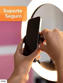 Aro Luz LED 10 Pulgadas Tripie 1m a 2m Celular Cámara Iluminación Profesional 3 Modos 10 Niveles Brillo - Tricolor - Ver 6