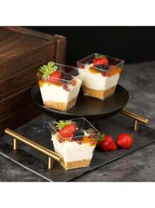 50 Stück 60ml klare Tassen/Schalen für Pudding, Mousse, Gelee, Partys, geeignet für Mousse, Pudding, Dessert, Mini-Eistorte usw. Wiederverwendbare Dessert-Dekoration für Geburtstags-Partys, Hochzeiten und andere Veranstaltungen