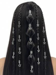 20pcs Star Metal Loc Jewelry For Braids Punk Dreadlocks Accessories For Women Girls Party