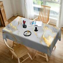 1/20 Stücke elegante goldene und weiße Marmorierung Tischdecke - luxuriöses Polyester, rechteckige Tischdecke für Zuhause, Büro oder Schreibtischnutzung, perfektes Geschenk für Feiertage, Esszimmer Dekoration