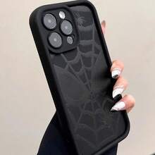 Spider Web Pattern Phone Case, 1 Count Phone Protective Cover, Shockproof Phone Cases Compatible With IPhone 11 12 13 14 15 Pro Max - màu đen - Xem 2