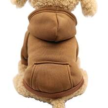 SKKREWinter Dog Hoodie Sweatshirts With Pockets Warm Dog Clothes For Small Dogs Chihuahua Coat Clothing Puppy Cat Custume Coffee Small 2n1b - Small - View 1