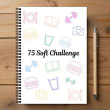 75pcs Soft Challenge Planner, 75-Day Planning Journal. Complete Your 75 Soft Challenges With A Beautiful Cover Page, Open Yourself, Record Sincerely, And Feel The Sense Of Achievement Through The Challenges! School Supplies,Back To School - White - View 7