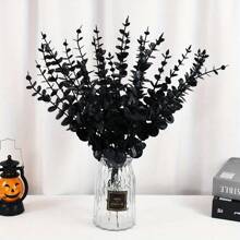 10 piezas/24 piezas/36 piezas Flores artificiales de estilo gótico oscuro con eucalipto negro - Decoración del hogar de plástico para el Día de Acción de Gracias, sin mantenimiento, para arreglos DIY de otoño, Halloween y decoraciones de temporada de miedo, decoraciones de otoño para el hogar, centro de mesa estacional, estética vintage, decoración de alta calidad, follaje decorativo, decoradores navideños, decoración de Halloween, decoración de habitación, plantas falsas