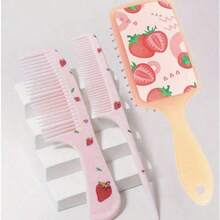 Set de 3 piezas/2 piezas de peine de pelo con dibujos animados - Cepillo para peinar y dar estilo tanto húmedo como seco para todo tipo de cabello, mango de plástico ABS duradero, opción de regalo perfecta - Multicolor - Ver 1