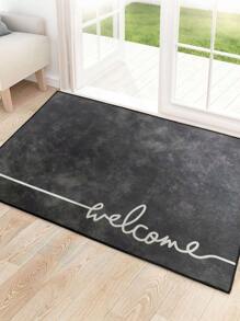 1pc Welcome Letter Design Rug, Dirt-Resistant And Easy To Clean, Suitable For Indoor/Outdoor Use In Living Room, Bedroom, Bathroom, Kitchen, Home Decor, Room Decoration