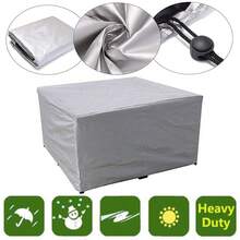 4/2/1PC Heavy Duty Waterproof Garden Patio Furniture Cover Rattan Table Cube Set Outdoor - Silver - View 3