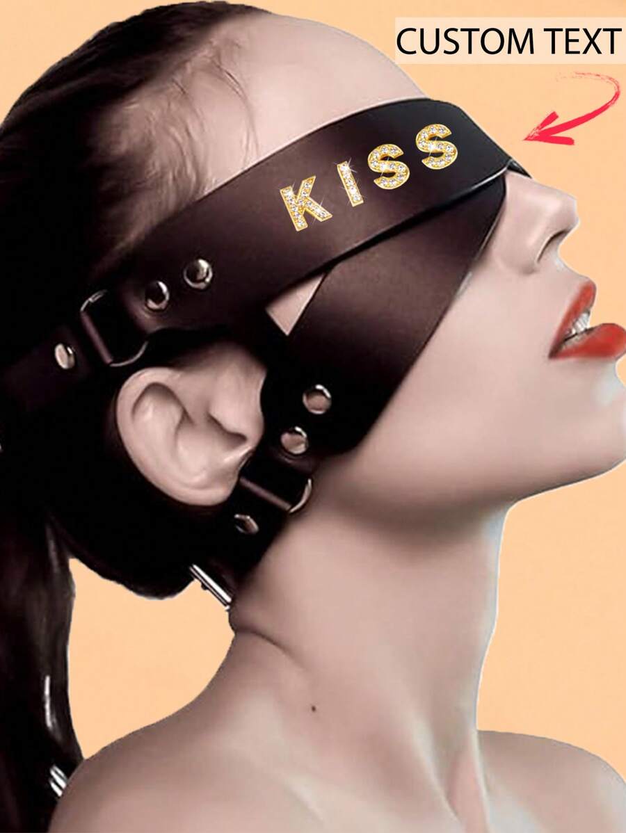 1PC Women's Sexy Eye Mask, Personalized Custom Eye Mask, PU Leather Eye Mask, Light-Blocking Eye Mask, Women's Bondage Eye Mask, Fun Bondage Eye Mask, Adult Game Eye Mask, Is A Masquerade Mask, Party Gathering, Halloween, Valentine's Day First Choice, Rave