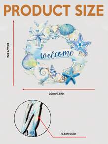 Ocean Themed Decorative Wooden Wall Hanging - 20*20*0.5cm, Starfish And Shell Elements Decor, Create Warm Coastal Atmosphere, Perfect Summer Decoration