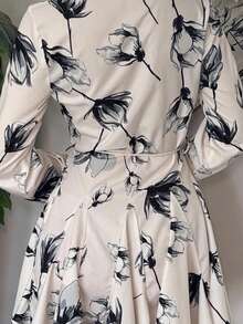 Andrea Bello 随机印花长袖连衣裙度假装女士 - 彩色 - 查看 9