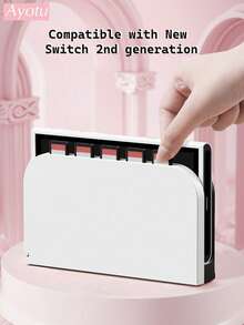 1 个 Switch 底座保护套,兼容 New Switch 第二代 - 7.9 英寸/Switch OLED、Switch 底座保护套、NS 底座外壳、游戏卡收纳盒、Switch 配件装饰,保护套可容纳 5 张游戏卡,保护底座免受划痕和灰尘侵害,是游戏爱好者的首选礼物 - 白色 - 查看 14