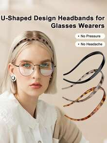 1/2/3pcs Tortoiseshell Patterned Elastic Hair Bands, Non-Slip High Elasticity Hair Hoops Suitable For Glasses Wearers, Glossy No-Pressure Hair Accessories For Travel, Makeup, Daily Use, Essential Fashion Hair Accessory For Women, Animal Print Hair Bands - Multicolor - View 4