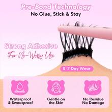 [100Pcs] GENIELASH Glue-Free Lazy Cat Eyelash For Beginner Self Adhesive Eyelashes Natural False Eyelashes No Need Glue