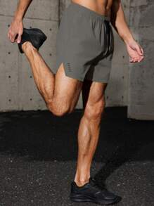 Pantalones cortos deportivos para hombres de secado rápido y elásticos con múltiples bolsillos para actividades al aire libre