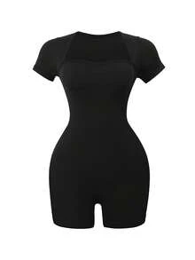 NcmRyu 1 Stück Damen nahtloser einfarbiger Tummy Control Lifting Tight Fitness Tanzkleidung Yoga Jumpsuit für den Außenbereich