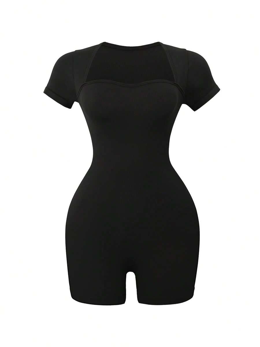 NcmRyu 1 Stück Damen nahtloser einfarbiger Tummy Control Lifting Tight Fitness Tanzkleidung Yoga Jumpsuit für den Außenbereich