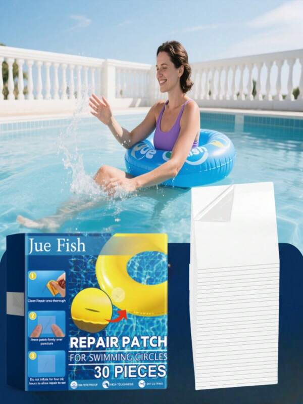 30 Stück, 5cm*5cm quadratische Schwimmbad Reparatur-Set Schwimmring Zelt aufblasbare Boot Leck Reparatur transparente wasserdichte Klebe-Patches für aufblasbare Matratzen, wasserdichter TPU Schwimmbad Patch, Leck-Reparaturband, Zelt Camping Ring Schwimm-Schlauchboot transparentes Reparaturband