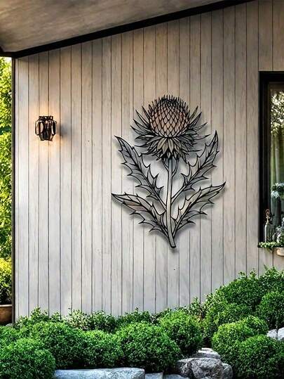 1pc, Thistle Metal Wall Art, 11.8inch*15.7inch, Flower Of Scotland, Nature Wall Art, Scottish Gifts, Thistle Poster, Minimal Flower, Iron Mural Indoor & Outdoor Home Patio Balcony Decor, Elegant Hanging Ornament, Housewarming Gift, Gift For Mom﻿,Home Decor ,Room Decor,Wall Decor Birthday Graduation