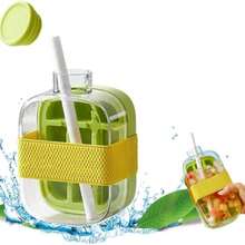 2-In-1 Ice Cube Bottle With Straw - Easy Press Ice Tray Water Bottle, Leak Proof Lid, Vertical Ice Maker For Freezer, Travel, Gym & Home Use (800ml, 500ml)Ice Cube Bottle With Straw,Ice Bottle Cup,Ice Trays For Freezer,Silicone Ice Cube Trays For Freezer With Lid And Bin,Zero Touch Press Ice Cube Molds For Cocktail,Whiskey,Coffee - 彩色 - 查看 18