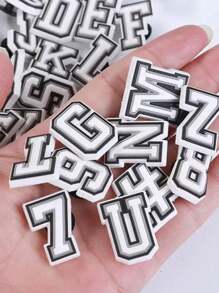 6 Pcs Alphabet Letter Series Shoe Charms For Clogs Sandals, PVC Shoe Decorations Accessories For Christmas, Birthday, Party, Gift Shoes Pins For Teens Men Women And Adults Summer, School