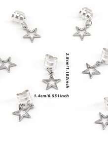 20pcs Star Metal Loc Jewelry For Braids Punk Dreadlocks Accessories For Women Girls Party