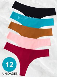 Kit até 12 Calcinhas Fio Dental Sem Costura Corte A Laser Premium - Fio Mamut