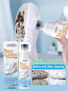 jakehoe 1/2 Set Of White Shoe Foam Cleaner, Deodorizing 100ML Foam Mousse Sneaker Upper, Clean And Wash-Free Whitening Cleaner, Suitable For LITTLE WHITE SHOES, A LEATHER BAG, CANVAS SHOE, Give Gifts To Friends (New And Old Models Are Randomly Sent)