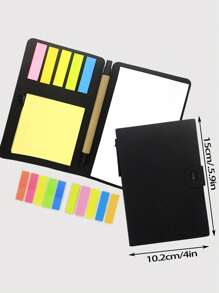 2 pièces/Set Cadeau de rentrée scolaire - Carnet en kraft + Notes adhésives colorées + Stylo combiné, Articles de papeterie portables pour bureau et étudiants, Carnet de rendez-vous, Boîte-cadeau de papeterie pratique