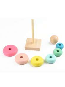 1PC Wooden Children's Educational And Fun Toys, Suitable For Children Aged 3 To 6. Rainbow Tower, Rainbow Column, Stacking Toys, Early Childhood Education, Color And Quantity Recognition, Caterpillar And Clock Toys To Exercise Children's Hand-Eye Coordination