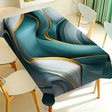 1 / 20 piezas Mantel moderno de lujo, mantel con diseño de rayas de múltiples colores, cubierta de mesa rectangular de poliéster, lavable a máquina, perfecto para decoración de primavera y verano, fiestas, cocina y uso al aire libre - regalo ideal para inauguración de casa y días festivos