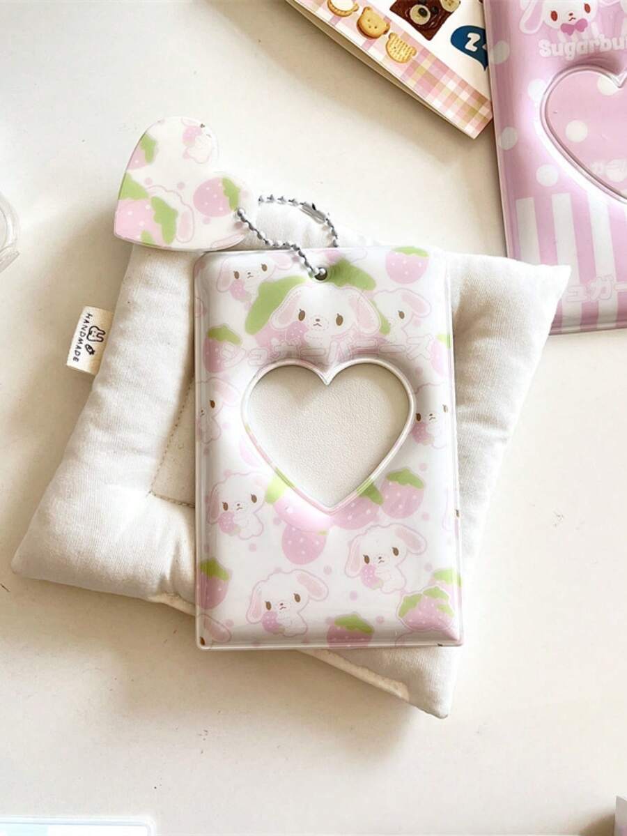 Cute Bunny Mesh Card Holder, For Idol Photo Cards, Instant Film Cards Display And Storage Accessory - Multicolor - View 1