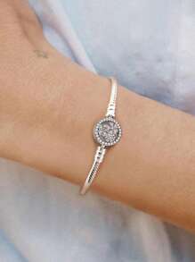 1 Stück elegantes 16-22CM echtes 925er Sterlingsilber Perlenarmband für Frauen Freundin Geschenk hochwertiger Damenschmuck