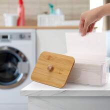 1pc/2pcs Acrylic Dryer Sheet Holder Container For Laundry Room Dryer Sheet Dispenser Laundry Room Organization Jars With Lid For Powder, Dryer Balls, Pods,Scent Boosters, Laundry Room Storage