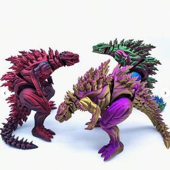 Dinosaurio de monstruo musculoso impreso en 3D del Rey Monstruo 2025, tamaño 18cm/7.08in - Dinosaurio de juguete del Rey Monstruo musculoso suave y jugable, diseño biológico mitológico, juguete decorativo del hogar para alivio del estrés, decoración de habitación, juguete hiperactivo, juguete sensorial, juguete estimulante, juguete juvenil, fluorescente, juguete resistente al estrés, juguete, regalo de cumpleaños/Pascua, regalo de Pascua (color de ojos aleatorio)