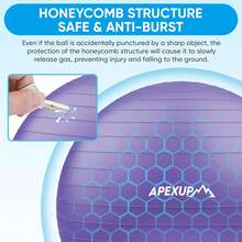 APEXUP - Pelota para yoga y pilates, antideslizante, resistente, para ejercicios de fitness, equilibrio y core - Rosa - Ver 2